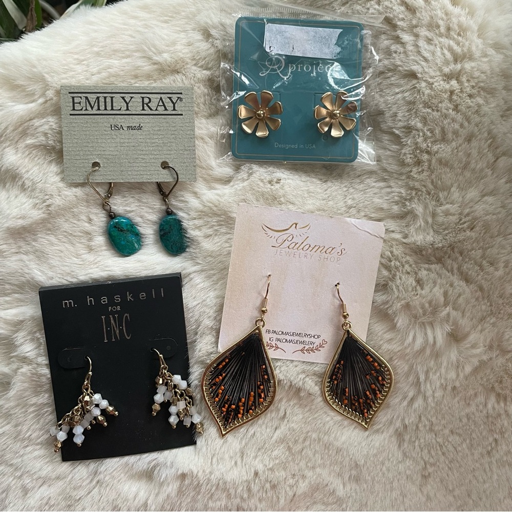Gold earrings - 4 pairs NWT